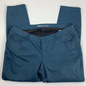 Womens 18 Reg Green Pants Rockstar Coated? Hi Rise